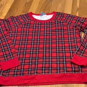 NWOT Draper James Red Plaid Sweatshirt